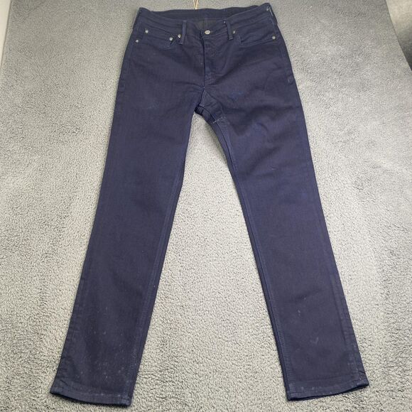 Levis 511 Jeans Mens 33x32 Blue Slim Fit Stretch Denim Pants Stain Flaw Commuter - Picture 1 of 14